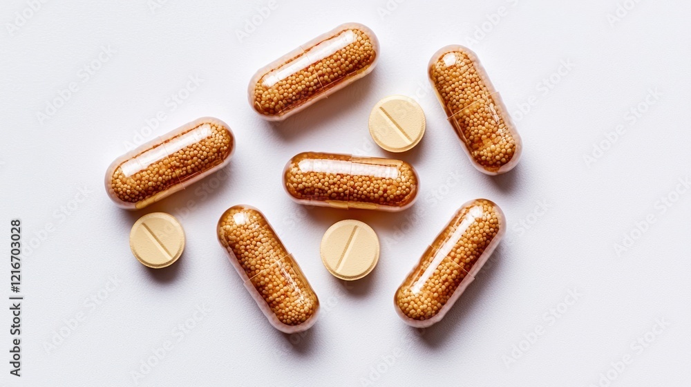 Assorted Pills and Capsules Assorted Pills and Capsules