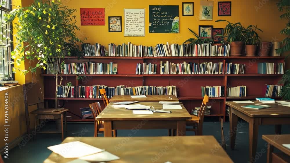 A classroom where students explore creative writing, with pages filled with vivid stories and poetry. A classroom where students explore creative writing, with pages filled with vivid stories and poetry.