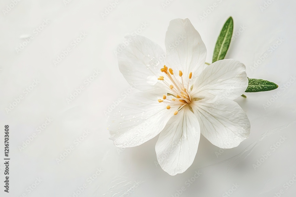 Obraz premium Delicate Rosemary Flower Blossom on Pure White Background, Close-Up Shot herb food diet plant macro 