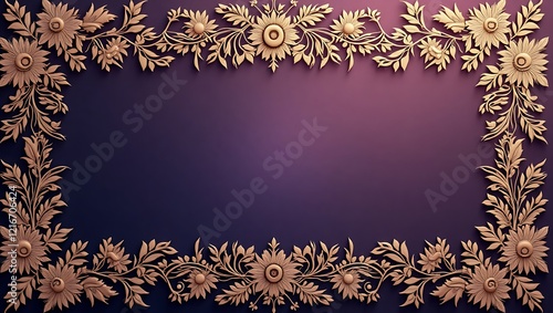 Intricate gold and purple floral patterns representing empowerment and femininity for Women's Day