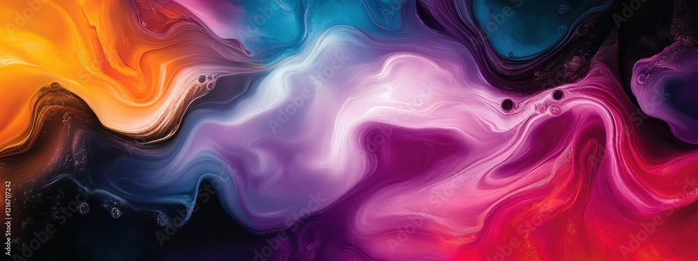 Obraz premium A vibrant abstract swirl of colors, blending seamlessly to create a dynamic visual experience.