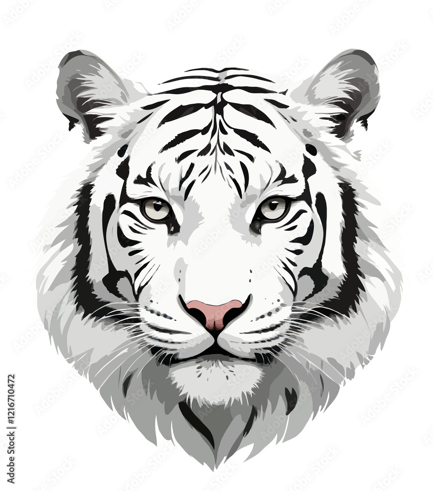 Obraz premium Tiger Vector Graphic Art Portrait Animal Spirit Nature Wildife