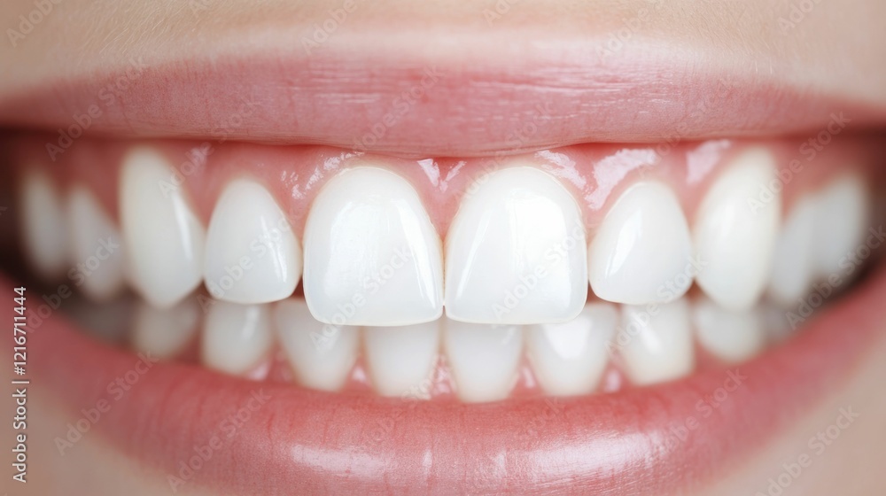 Fototapeta premium Closeup view of a healthy healed mouth showing the results of using herbal oral care products and antiseptic treatments for the natural healing of mouth sores and other oral issues