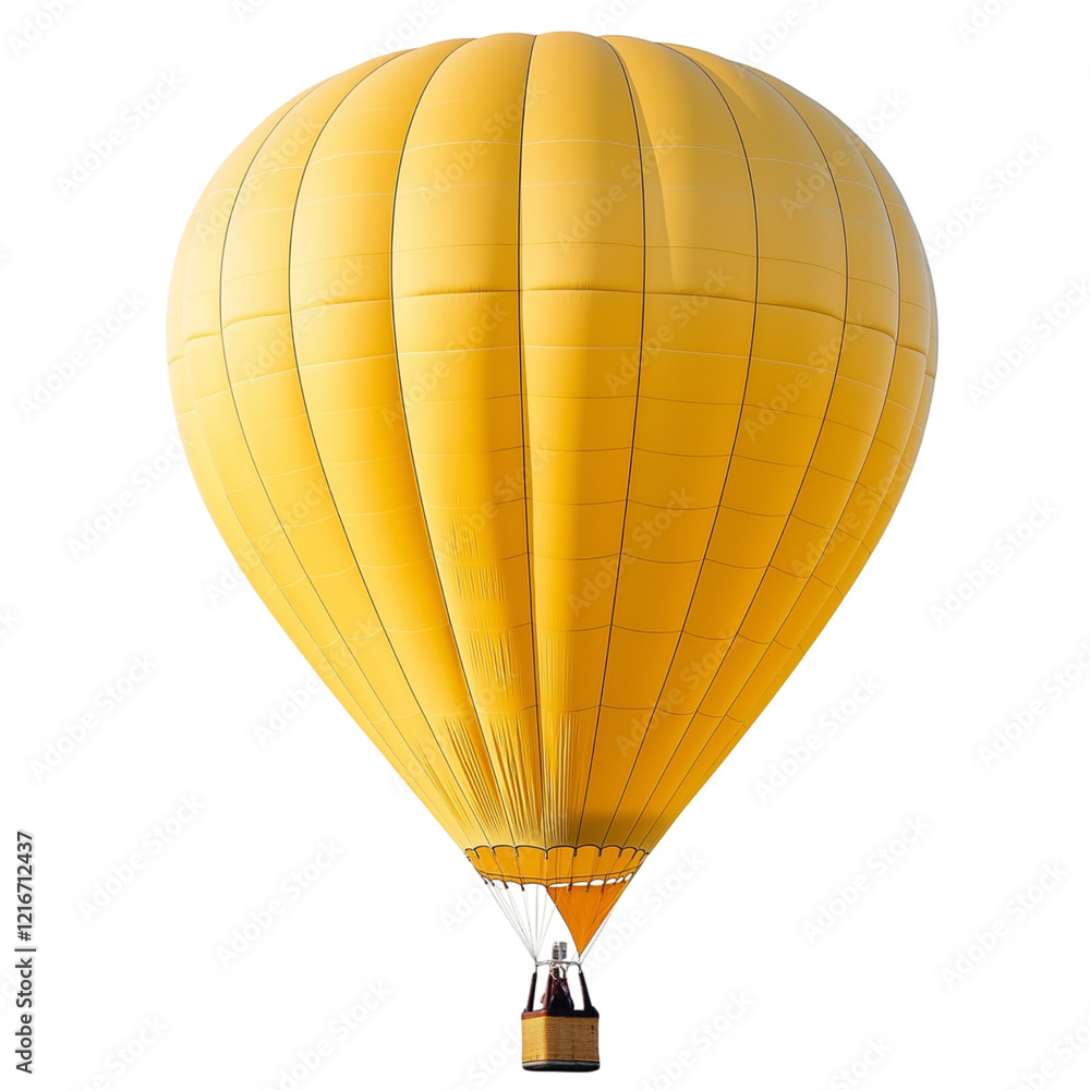 Obraz premium floated yellow Hot-air balloon isolate on transparency background PNG