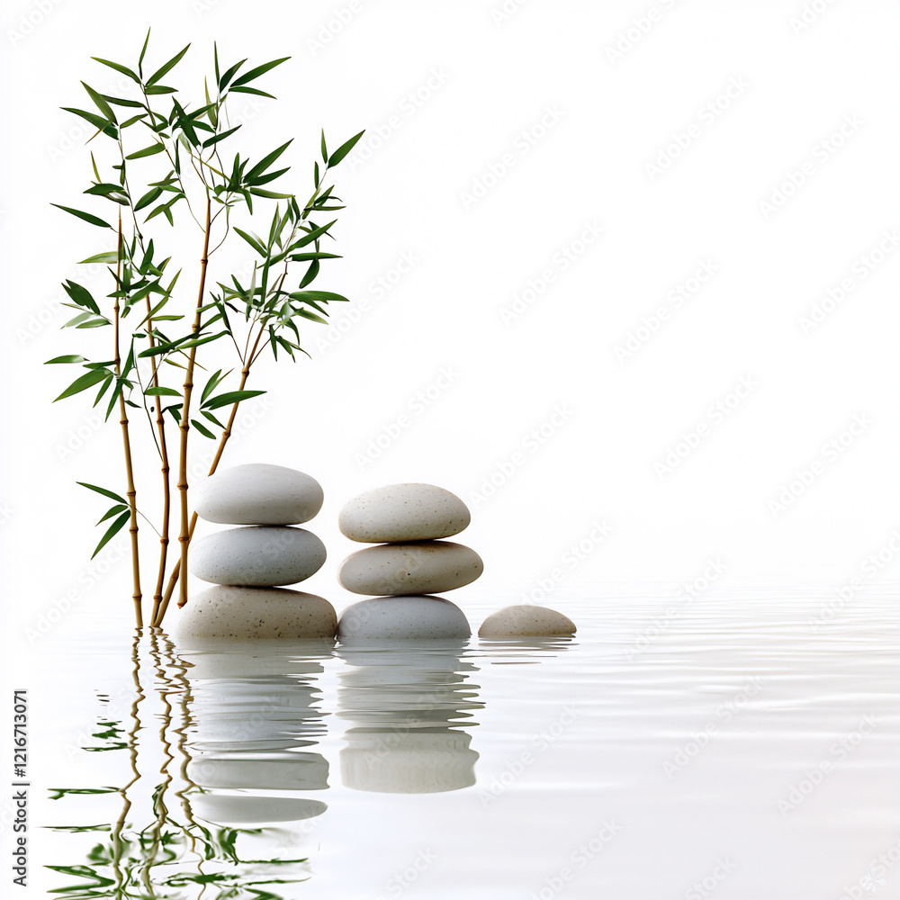  spa bamboo border, isolated on white background