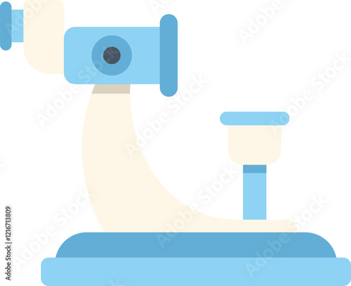 Modern ophthalmic equipment standing on a surface and used for eye treatment