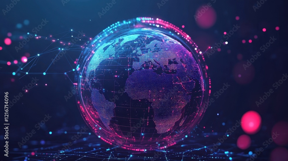 Fototapeta premium Supply chain solutions flat design front view global distribution network animation vivid