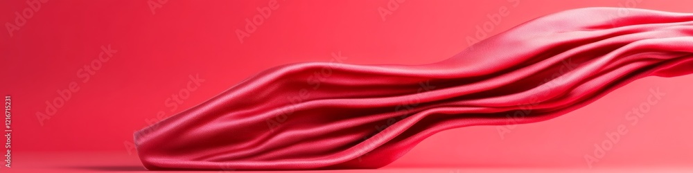 Obraz premium Contemporary Fabric Aesthetics Dynamic Draped Silk in Vibrant Pink for Fashion Marketing and Visual Merchandising in the Textile Industry