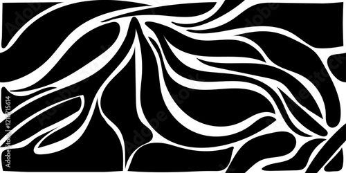 Seamless doodle abstract horisontal pattern in classical black and white colours. Hand drawn style colorful vector illustration for banners, wallpaper, textile, wrapping