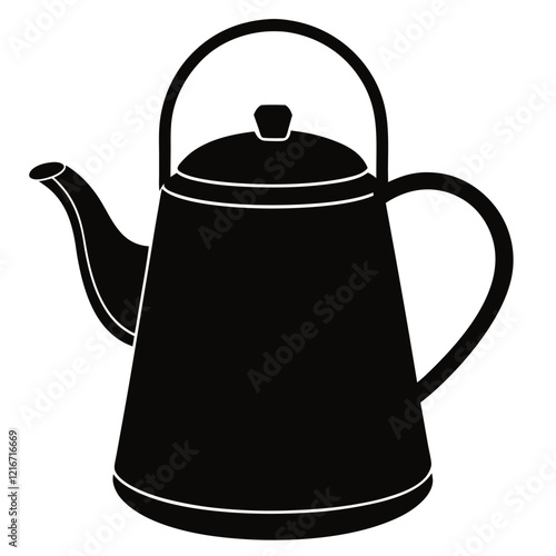 kettle for boiling water vector art illustration