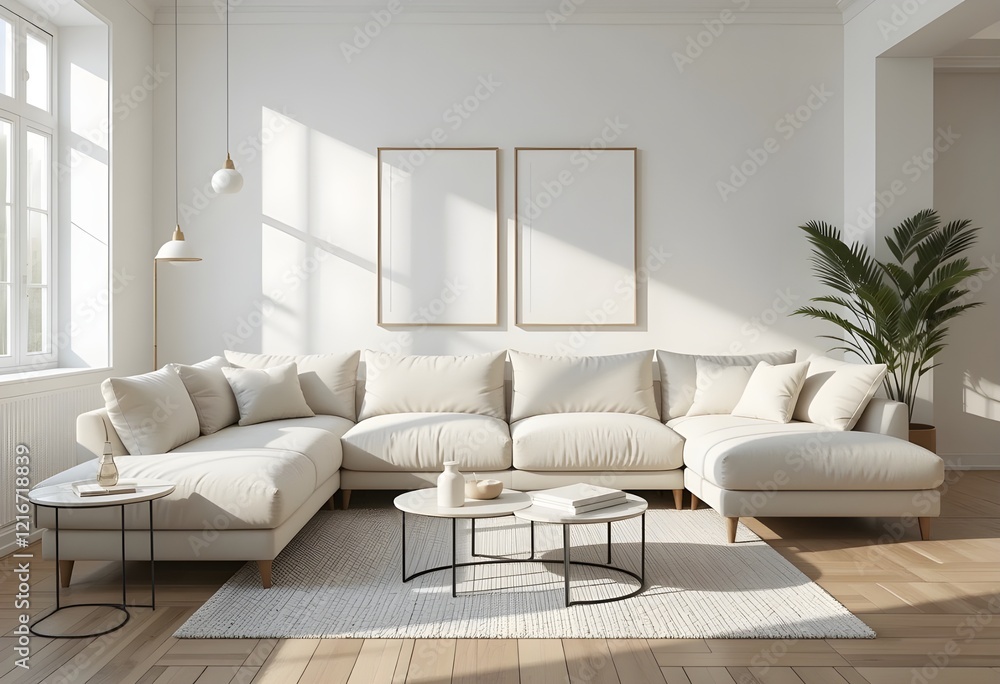 Frame mockup, ISO A paper size. Living room wall poster mockup. Interior mockup with house background. Modern interior design. Frame mockup, ISO A paper size. Living room wall poster mockup. Interior mockup with house background. Modern interior design.