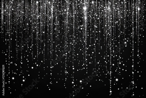 Shimmering silver sparkle backdrop for events, glittering rain design for celebrations, festive borders perfect for weddings, holidays, and birthdays, ideal for elegant party invitations and decor