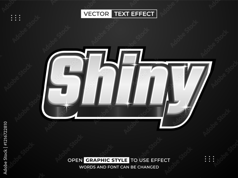 Obraz premium shiny editable text, font effect, 3d text for title