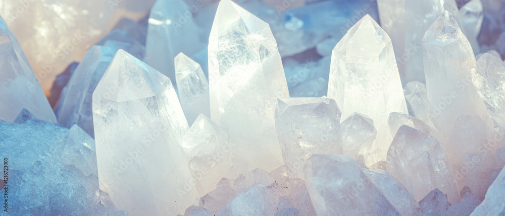 Beautiful quartz points showcasing sharp terminations and geometric shapes in natural light Beautiful quartz points showcasing sharp terminations and geometric shapes in natural light