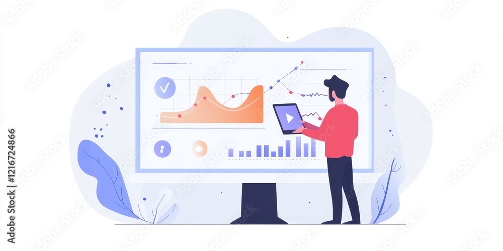 Businessman using tablet analyzing sales data and economic growth graph chart. Business strategy. Abstract icon. Digital marketing, Generative AI Businessman using tablet analyzing sales data and economic growth graph chart. Business strategy. Abstract icon. Digital marketing, Generative AI