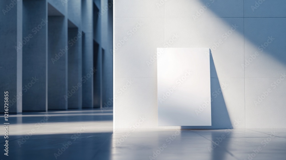 Fototapeta premium Blank poster modern hallway sunlight mockup