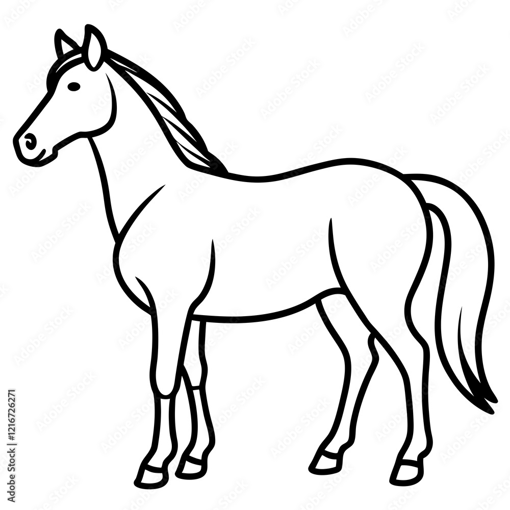 Obraz premium horse line art vector