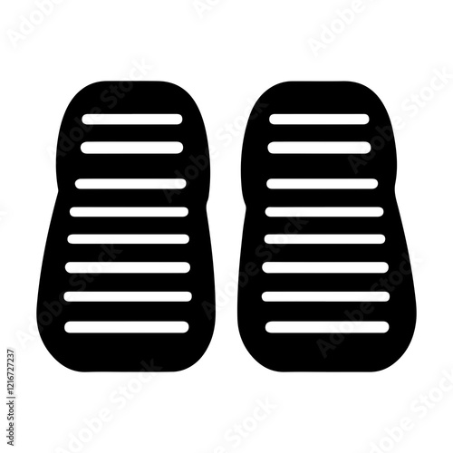 Anti-slip car mats icon in black silhouette design, ideal for automotive safety materials, accessory promotions, or user manuals, symbolizing stability, cleanliness, and enhanced vehicle safety