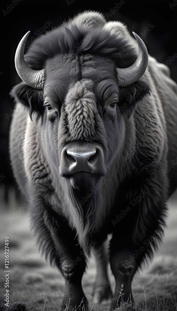 Fototapeta premium Buffalo Wildlife Majestic Nature Life Poster Wallpaper