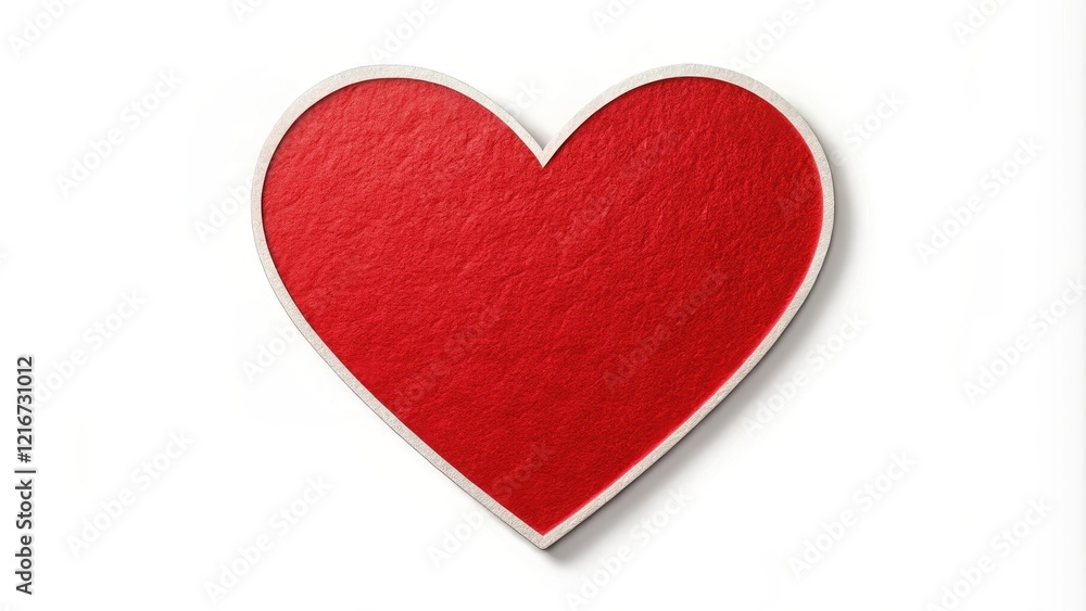 A single red heart shape sticker isolated on a white background A single red heart shape sticker isolated on a white background