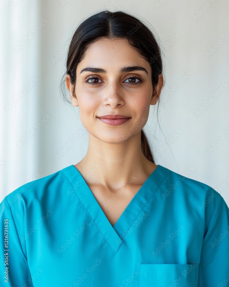 Vibrant Healthcare Campaign Confident Indian Nurse in Blue Scrubs - Promoting Global Health Awareness and Trust in Vaccination Drives at Modern Clinics Vibrant Healthcare Campaign Confident Indian Nurse in Blue Scrubs - Promoting Global Health Awareness and Trust in Vaccination Drives at Modern Clinics