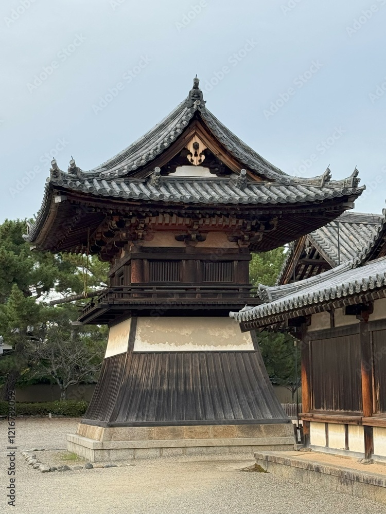 The bell and drum tower in Nara, Japan The bell and drum tower in Nara, Japan