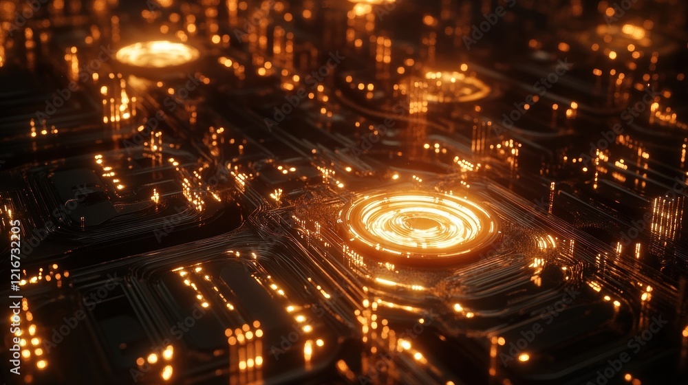 Obraz premium Abstract Glowing Circuitry