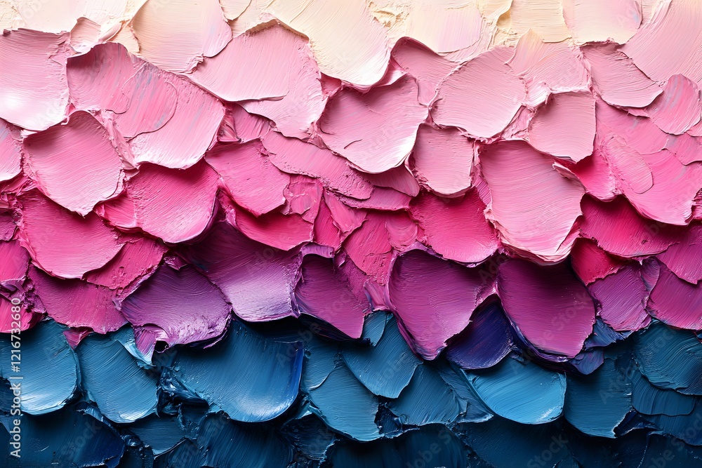 Fototapeta premium Abstract Texture of Colorful Oil Paint Strokes in Purple, Pink, and Blue Tones for Artistic Inspiration