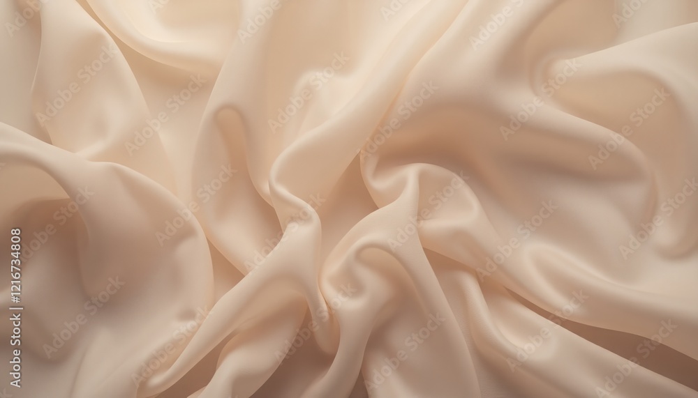 Obraz premium Cream chiffon fabric with soft natural folds.