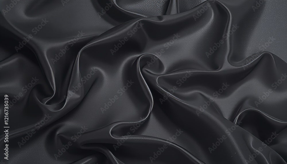 Obraz premium Black chiffon fabric with dramatic flowing folds.