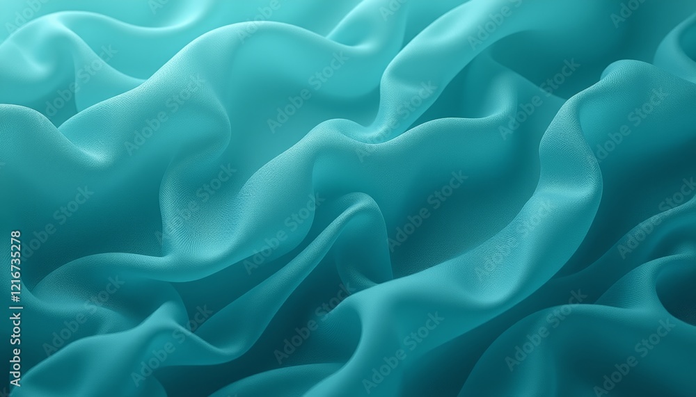 Aqua satin fabric with smooth flowing folds. Aqua satin fabric with smooth flowing folds.