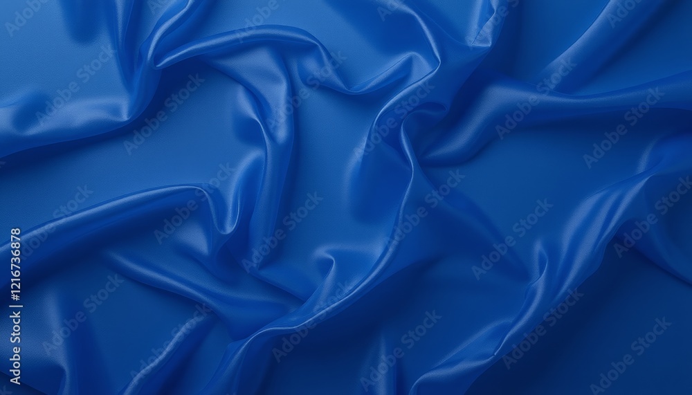 Obraz premium Deep blue chiffon fabric with soft flowing folds.