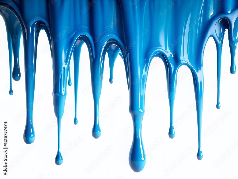 Abstract Blue Paint Drips Macro Photography - Cutout Background Abstract Blue Paint Drips Macro Photography - Cutout Background