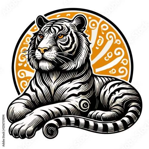 Tiger black color vector