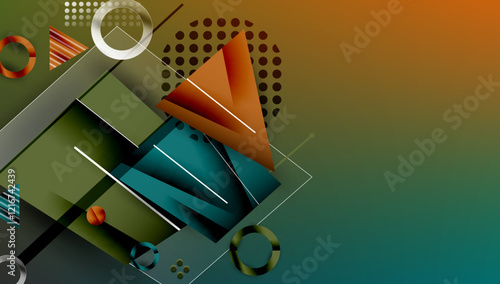 Abstract background geometric design with colorful gradients