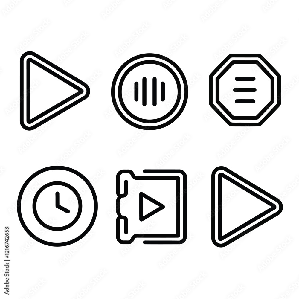 Fototapeta premium Customizable Vector Icons. Creative Vector Icons Pack. Sleek Vector Icons for Design. Vector Icons Collection.