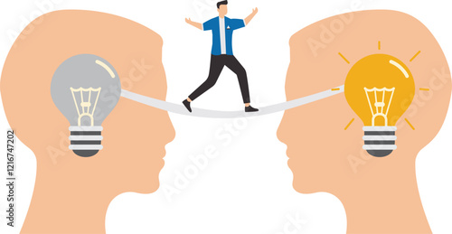 Change management strategy in business, new business strategy to transform into a more profitable business, improve or new innovations to new method, businessman replace old light bulb idea to new one