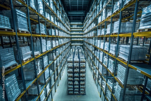 Modern pharmaceutical warehouse showcasing organized storage and efficient layout