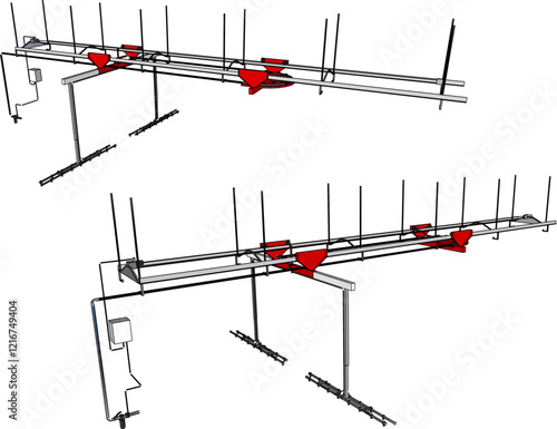 sketch vector illustration of industrial machinery manufacturing factory