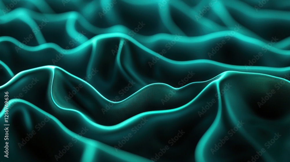 Fototapeta premium Abstract Turquoise Fabric Waves