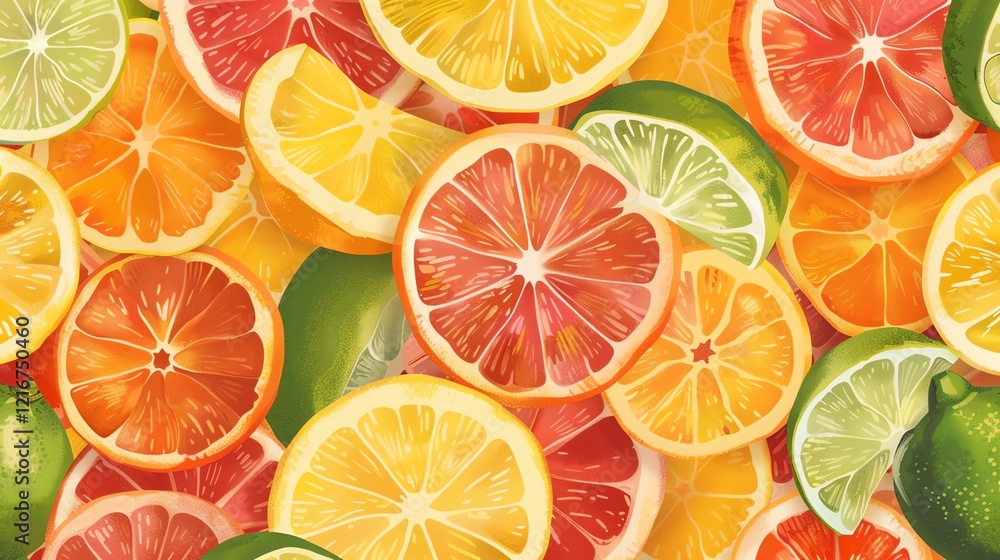 Seamless pattern of citrus fruits. Seamless pattern of citrus fruits.