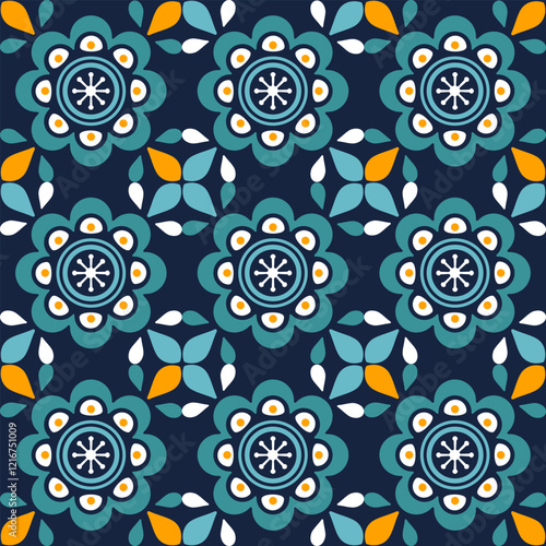 Vector illustration of an ethnic geometric pattern. Bohemian seamless pattern. Embroidery. Seamless traditional design pattern for fabrics, backgrounds, carpets, wallpapers, clothes, and pillowcases.