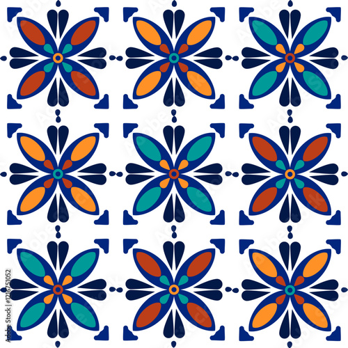 Vector illustration of an ethnic geometric pattern. Bohemian seamless pattern. Embroidery. Seamless traditional design pattern for fabrics, backgrounds, carpets, wallpapers, clothes, and pillowcases.