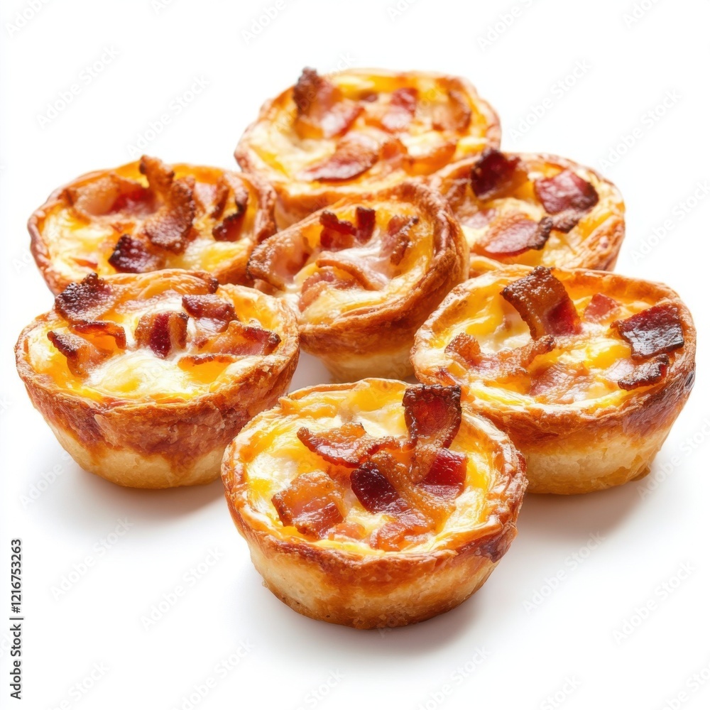 Bite-sized quiches packed with smoky bacon Bite-sized quiches packed with smoky bacon