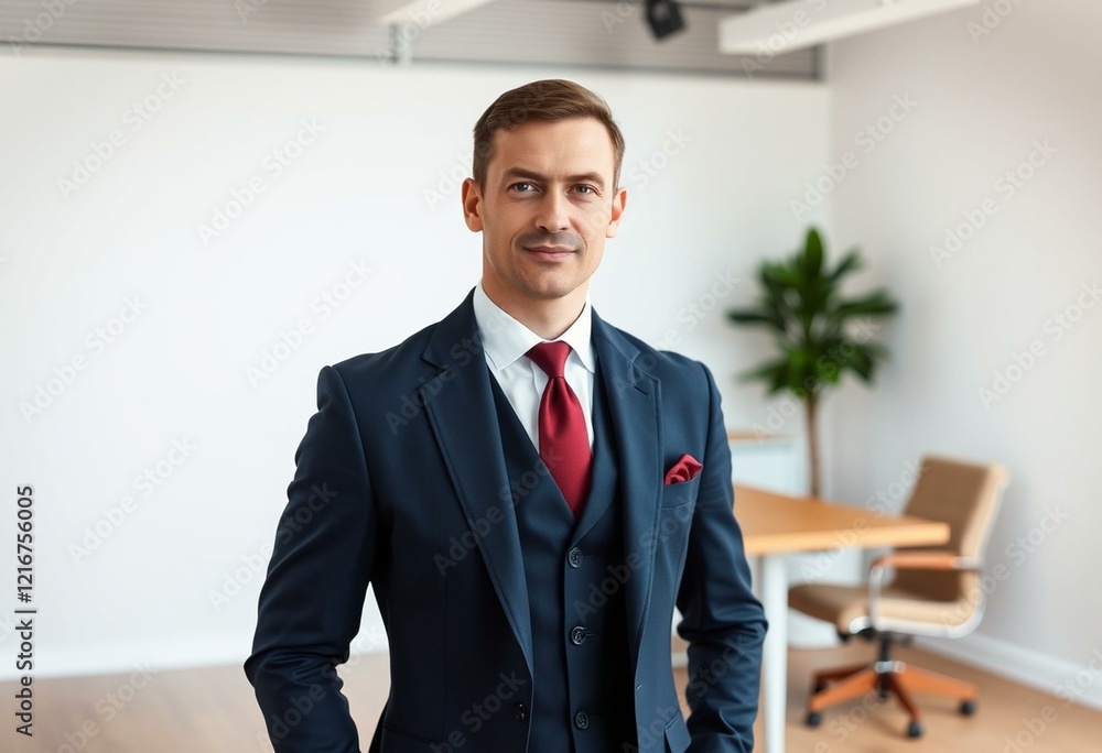 A male professional in traditional attire standing in a modern office A male professional in traditional attire standing in a modern office