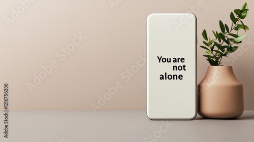 A minimalistic phone with the message 