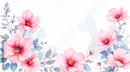 Watercolor seamless pattern with cherry blossom flowers.