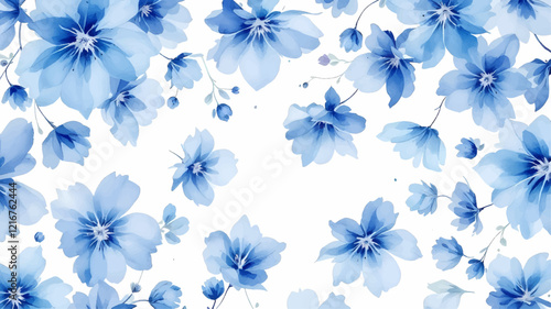 Wallpaper Mural Blue watercolor floral background
 Torontodigital.ca