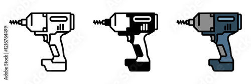 Impact wrench delivers high torque output for loosening or tightening bolts and nuts effortlessly.