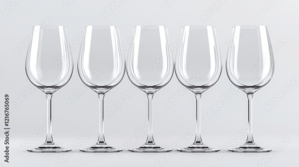 A collection of elegant wine glasses arranged neatly against a plain background, perfect for any beverage. A collection of elegant wine glasses arranged neatly against a plain background, perfect for any beverage.